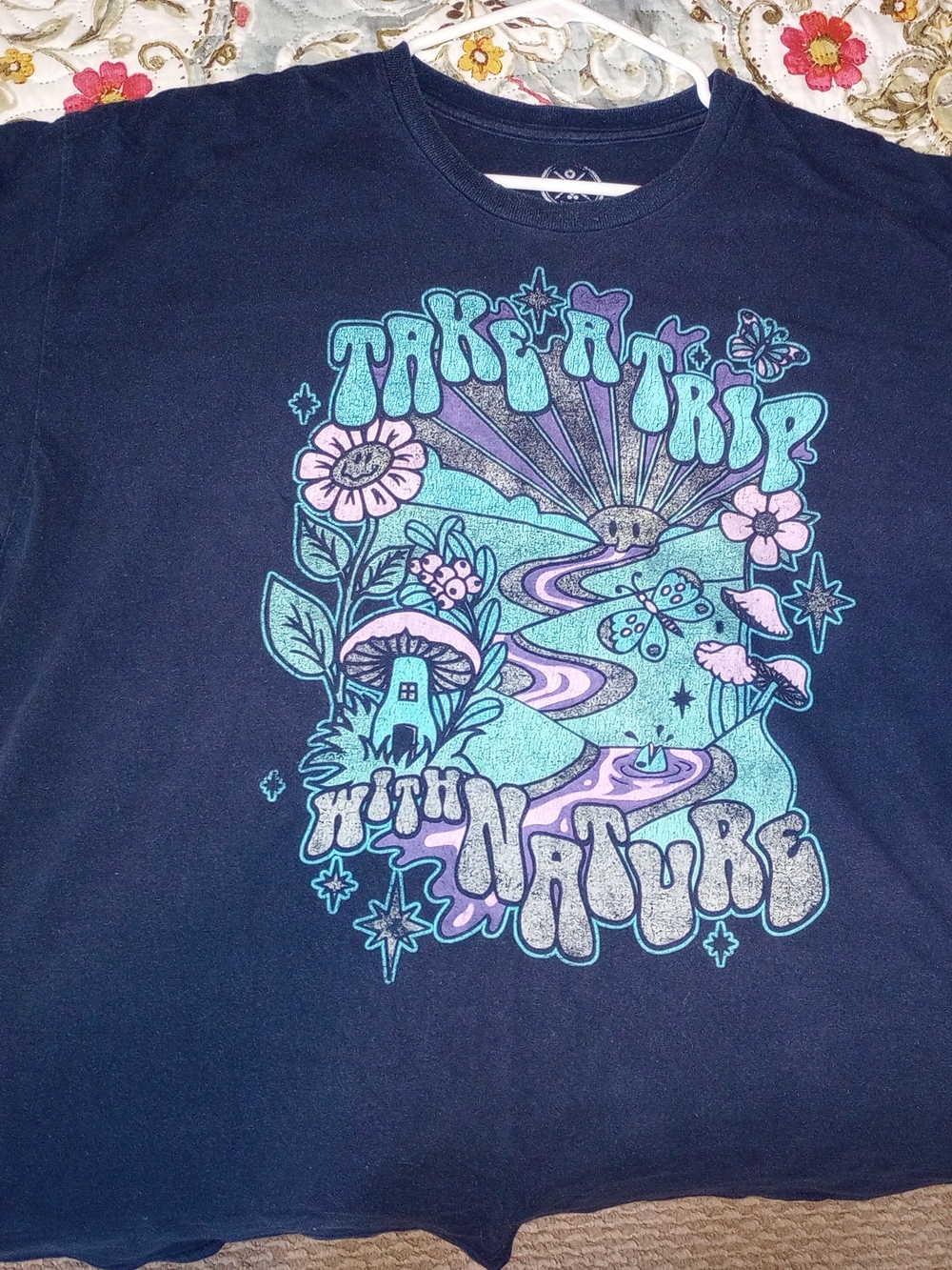 Take a Trip to Nature Graphic Tee - Navy Blue